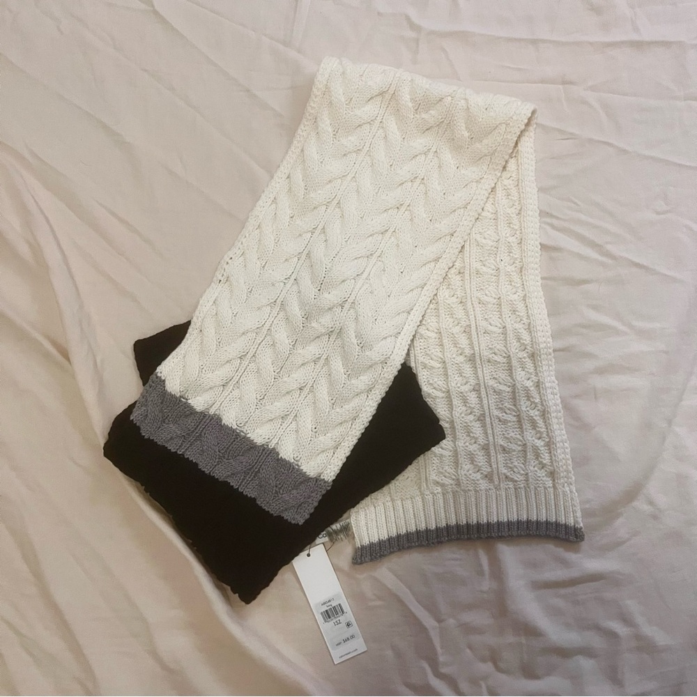Multi-colored knit scarf